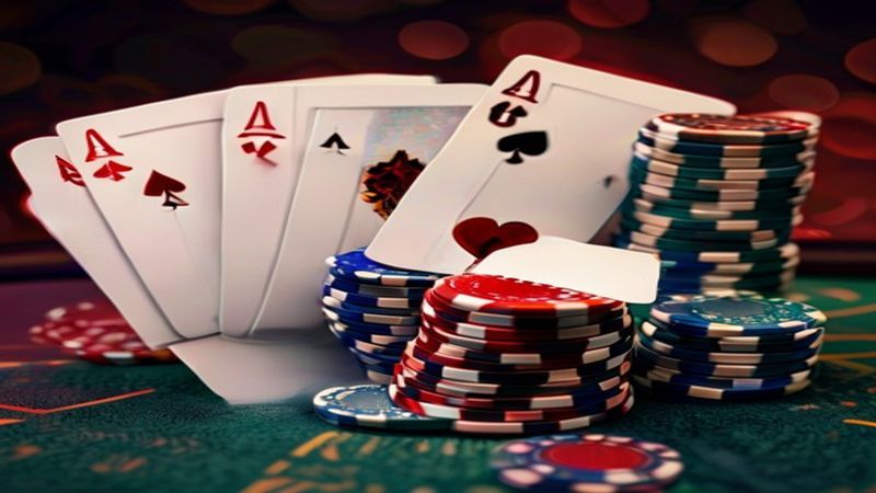 Minh họa bàn poker Texas Hold'em